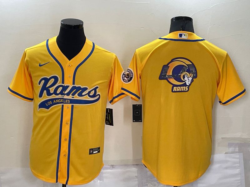 Men Los Angeles Rams Blank Yellow 2022 Nike Co branded NFL Jersey1